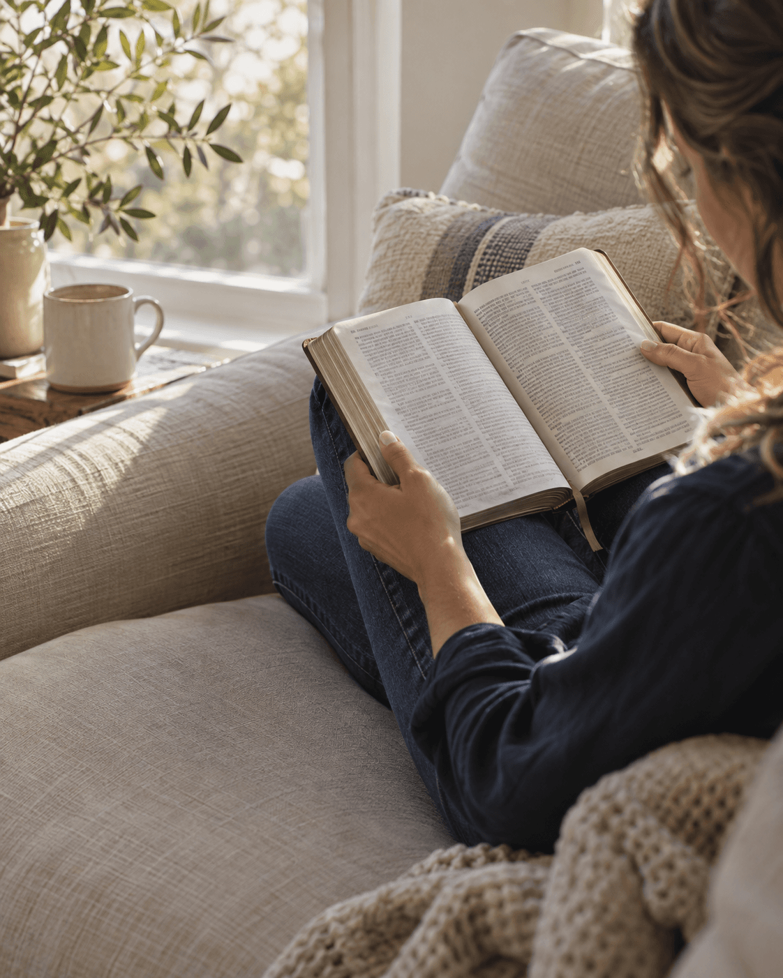 Photographic illustration of a quiet morning reading the Bible